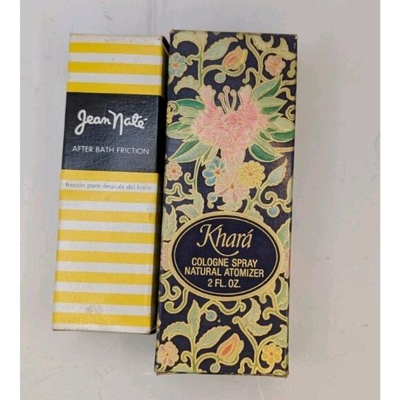 Original Jean Nate 4 oz After Bath Splash & Revlon Khara Cologne Spray 2oz Vtg - Picture 1 of 4